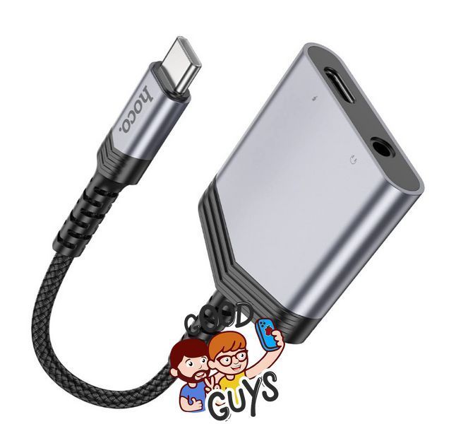 Перехідник HOCO LS39 [Type-C to USB-C+3.5mm] Metal Black 2867-0 фото