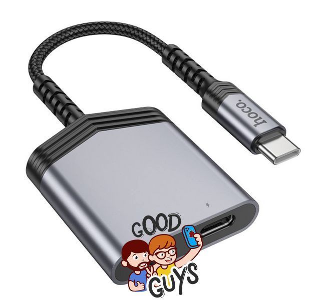 Перехідник HOCO LS39 [Type-C to USB-C+3.5mm] Metal Black 2867-0 фото