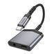 Перехідник HOCO LS39 [Type-C to USB-C+3.5mm] Metal Black 2867-0 фото 2
