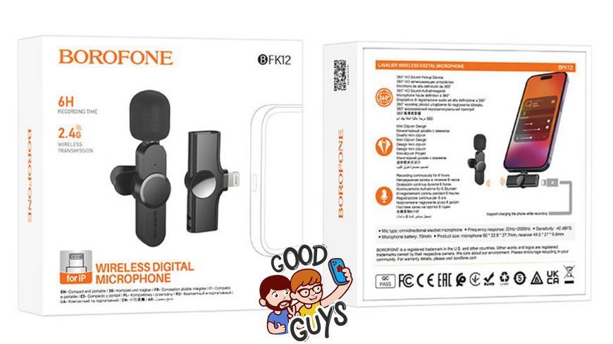 Петличний мікрофон Borofone BFK12 Lightning 2150-0 фото
