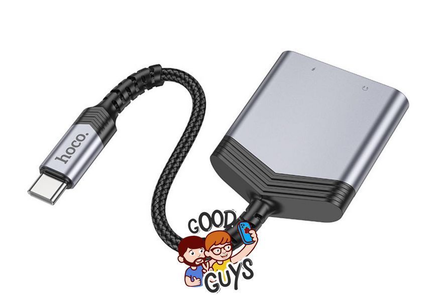Перехідник HOCO LS39 [Type-C to USB-C+3.5mm] Metal Black 2867-0 фото