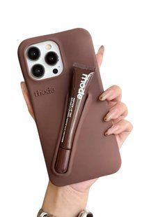 Чохол Lipstick case Rhode з місцем для блиску для iPhone 16 Pro Max Espresso (блиск у комплекті) 2786-5 фото