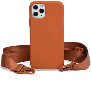 Чохол силіконовий з ремінцем Crossbody для iPhone 11 Pro Max Brown 1197-14 фото