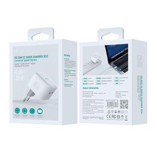 Адаптер DEVIA [2xUSB-C] PD 35W 2C Quick Charger EU Extreme Speed Series GaN 35W 559 фото
