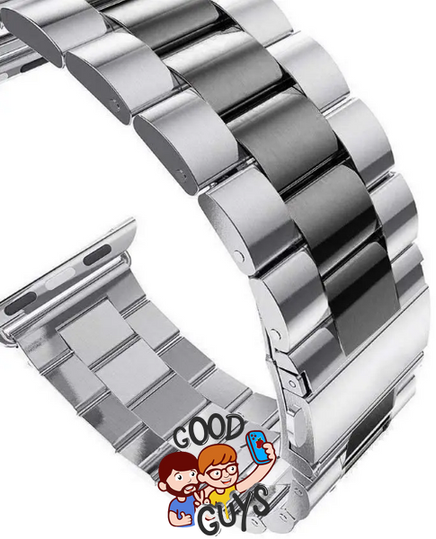 Ремінець Steel Band 3 Beats for Apple Watch 38,40,41,42mm(10,11S)Silver-Black 279-3 фото