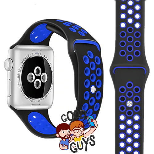 Ремінець Sport Band Nike 42,44,45,46mm(10,11S),49mm(ultra 1-3S)Black - Blue 284-17 фото