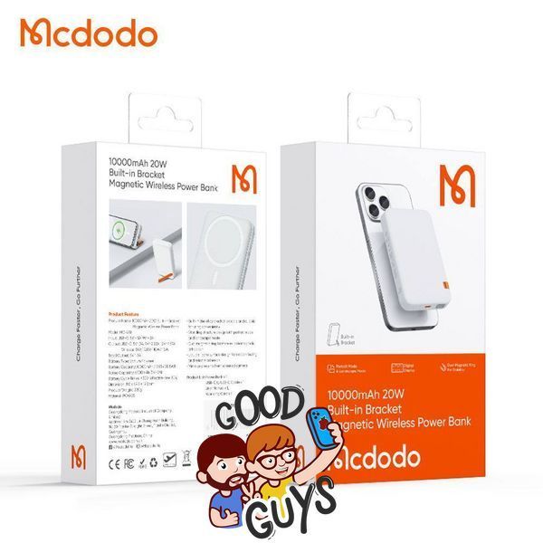 Power Bank Mcdodo 10000mAh 20W MC-5100 Fast Wireless Charger White 3008-1 фото