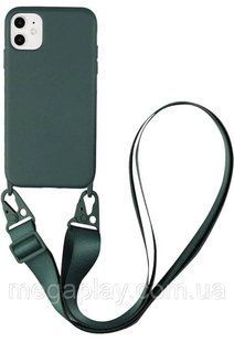 Чохол силіконовий з ремінцем Crossbody для iPhone 11 Forest Green 1195-4 фото