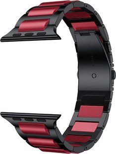 Ремінець Steel Band 3 Beats for Apple Watch 38,40,41,42mm(10,11S)Black-Red 279-9 фото