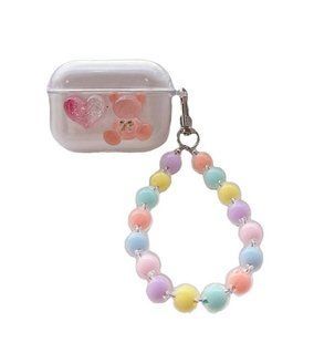 Чохол Jewelry для AirPods Pro 2gen. з карабіном Pink Bear & Heart 2304-12 фото