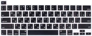 Чорна накладка на клавіатуру з літерами для MacBook Pro 13" (2020-2022) / Pro 16" (2019) with TOUCH BAR Return малий 2352-2 фото