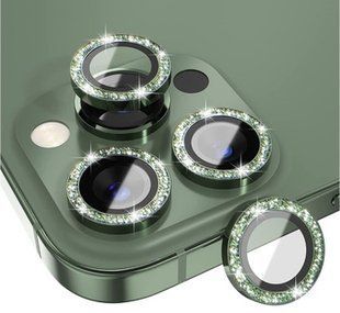 Скло (лінзи) для камери Diamonds Lens для iPhone 12 Pro Max Dark Green 1806-8 фото