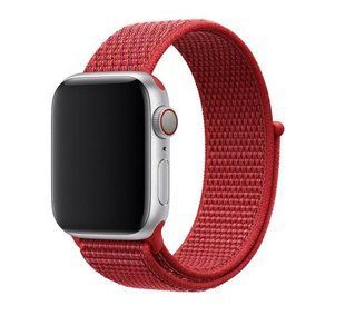 Ремінець Nylon Loop Apple Watch 42,44,45,46mm(10,11S),49mm(ultra 1-3S) Red 282-29 фото