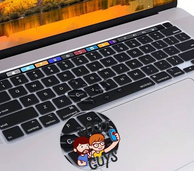 Чорна накладка на клавіатуру з літерами для MacBook Pro 13" (2020-2022) / Pro 16" (2019) with TOUCH BAR Return малий 2352-2 фото