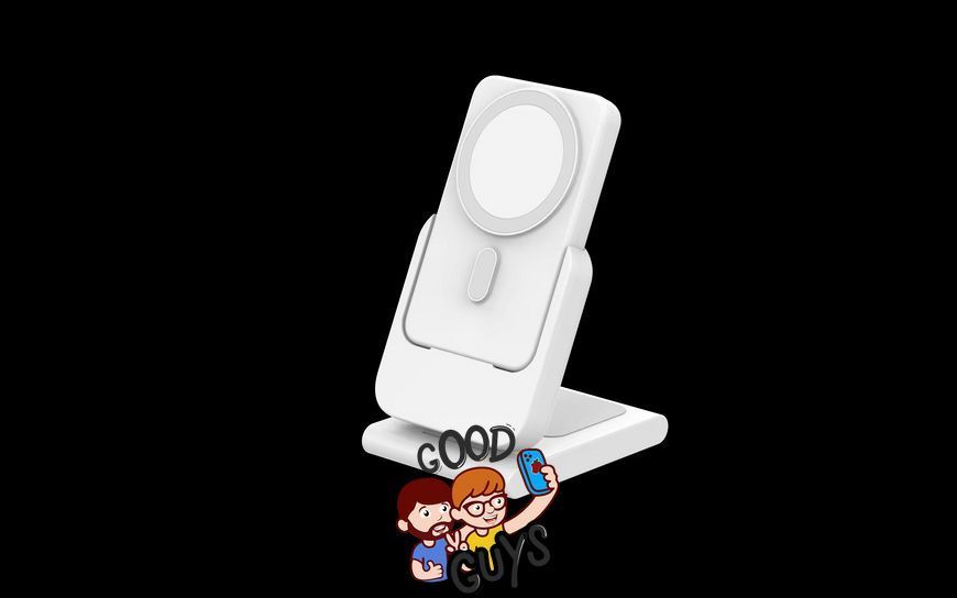 Павер банк 4в1 Magnetic Battery 5000mAh Foldable Wireless Portable Charger with Stand White 2228-0 фото