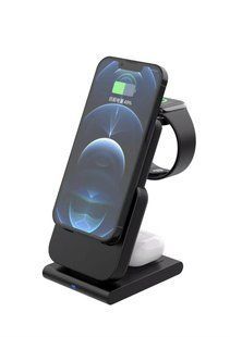 Павер банк 4в1 Magnetic Battery 5000mAh Foldable Wireless Portable Charger with Stand Black 2228-1 фото