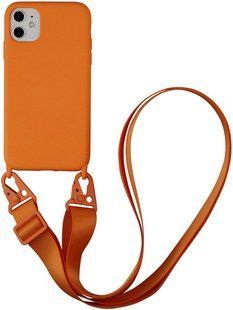 Чохол силіконовий з ремінцем Crossbody для iPhone 11 Orange 1195-5 фото