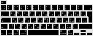 Чорна накладка на клавіатуру з літерами для MacBook Pro 13" (2020-2022) / Pro 16" (2019) with TOUCH BAR Return великий 2352-3 фото