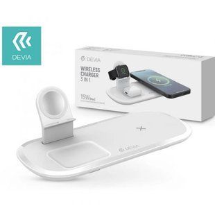 Безпровідна зарядка DEVIA Wireless Charger 3in1 553 фото