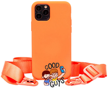 Чохол силіконовий з ремінцем Crossbody для iPhone 11 Orange 1195-5 фото
