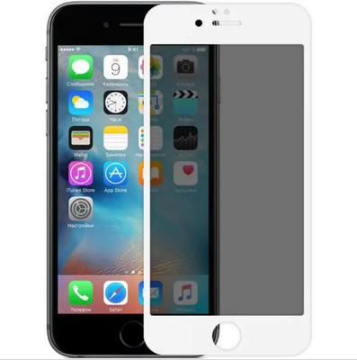 Скло антишпигун iPhone 7,8,SE 2 white 77-1 фото