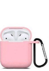 Чохол для AirPods 1/2 з карабіном Pink 264-6 фото