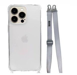 Чохол Armored з ремінцем Crossbody для iPhone 13 Pro Max Silver 1482-17 фото