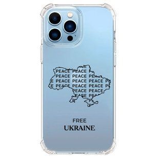 Чохол прозорий з принтом №1 "Free Ukraine" iPhone 13 Pro Max 1050-84 фото