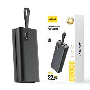 Power Bank Aspor A337 22.5W 30000mAh Black 2788-0 фото