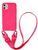 Чохол силіконовий з ремінцем Crossbody для iPhone 11 Neon Pink 1195-6 фото