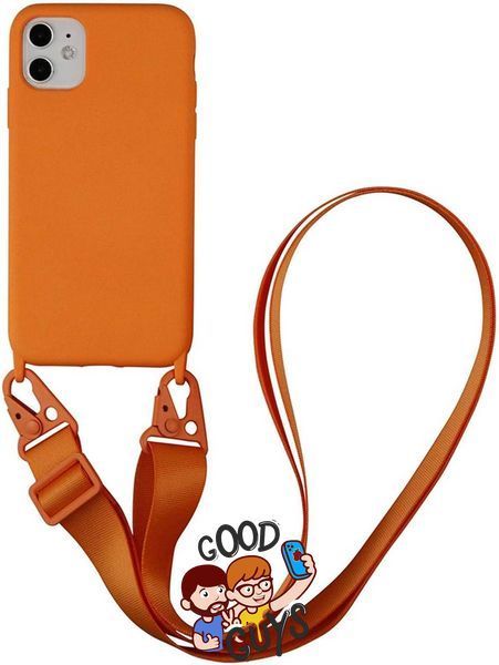 Чохол силіконовий з ремінцем Crossbody для iPhone 12,12 Pro Orange 1198-5 фото