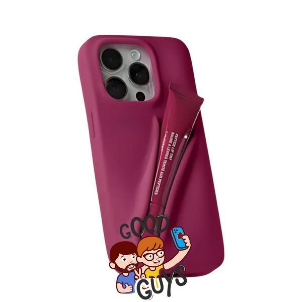 Чохол Lipstick case Rhode з місцем для блиску для iPhone 13 Raspberry (блиск у комплекті) 2415-5 фото