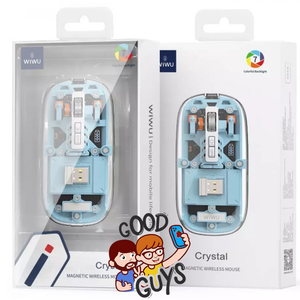 Комп'ютерна мишка WiWU Crystal Magnetic Wireless Mouse Blue 2078-1 фото
