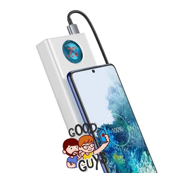 Павер бенк Baseus Amblight Digital Display Quick Charge 30000mAh 65W Overseas Edit White 3014-1 фото