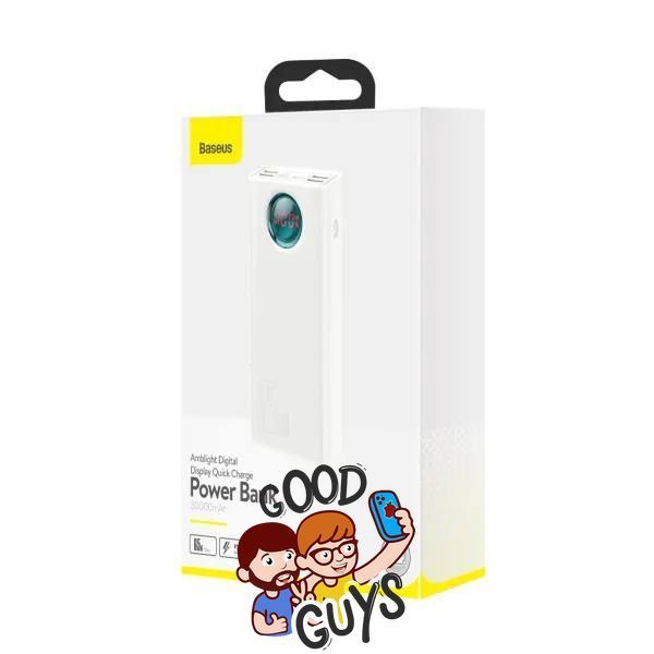 Павер бенк Baseus Amblight Digital Display Quick Charge 30000mAh 65W Overseas Edit White 3014-1 фото