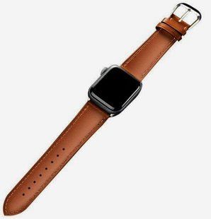 Ремінець Leather Bands для Apple Watch 38mm,40mm,41mm,42mm(10,11S) Light Brown-Silver 1234-7 фото