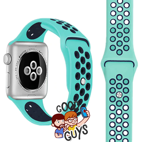 Ремінець Sport Band Nike 38,40,41,42mm(10,11S) Sea Blue - Black 283-1 фото