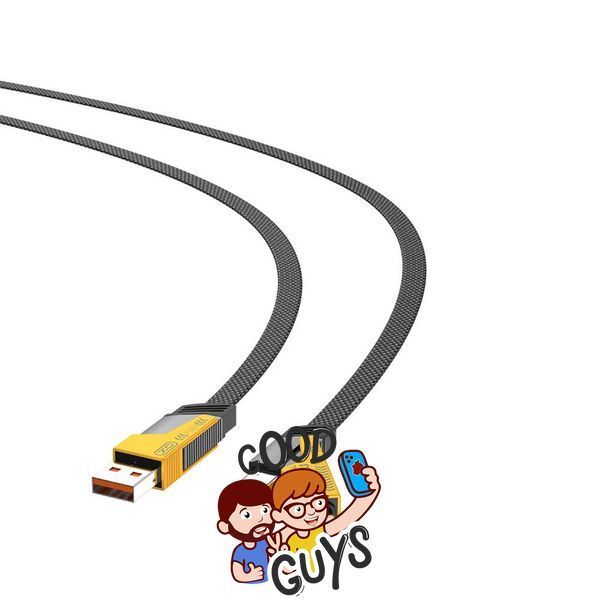 Кабель XO-NB283 [USB/2xType-C/Lightning] 4in1 Braided Charging Data Cable Black/Yellow 2858-0 фото