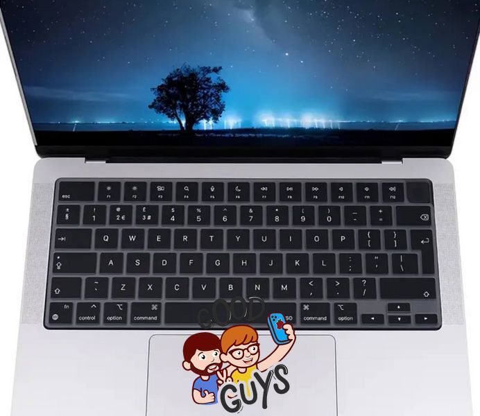 Чорна накладка на клавіатуру з літерами для MacBook Air 13.6" / Air 15" / Pro 14" / Pro 16" Return великий 2352-5 фото