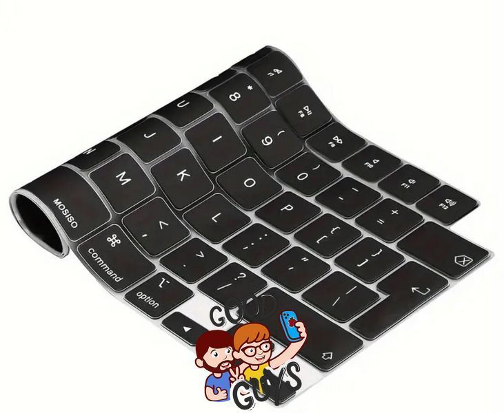Чорна накладка на клавіатуру з літерами для MacBook Air 13.6" / Air 15" / Pro 14" / Pro 16" Return великий 2352-5 фото
